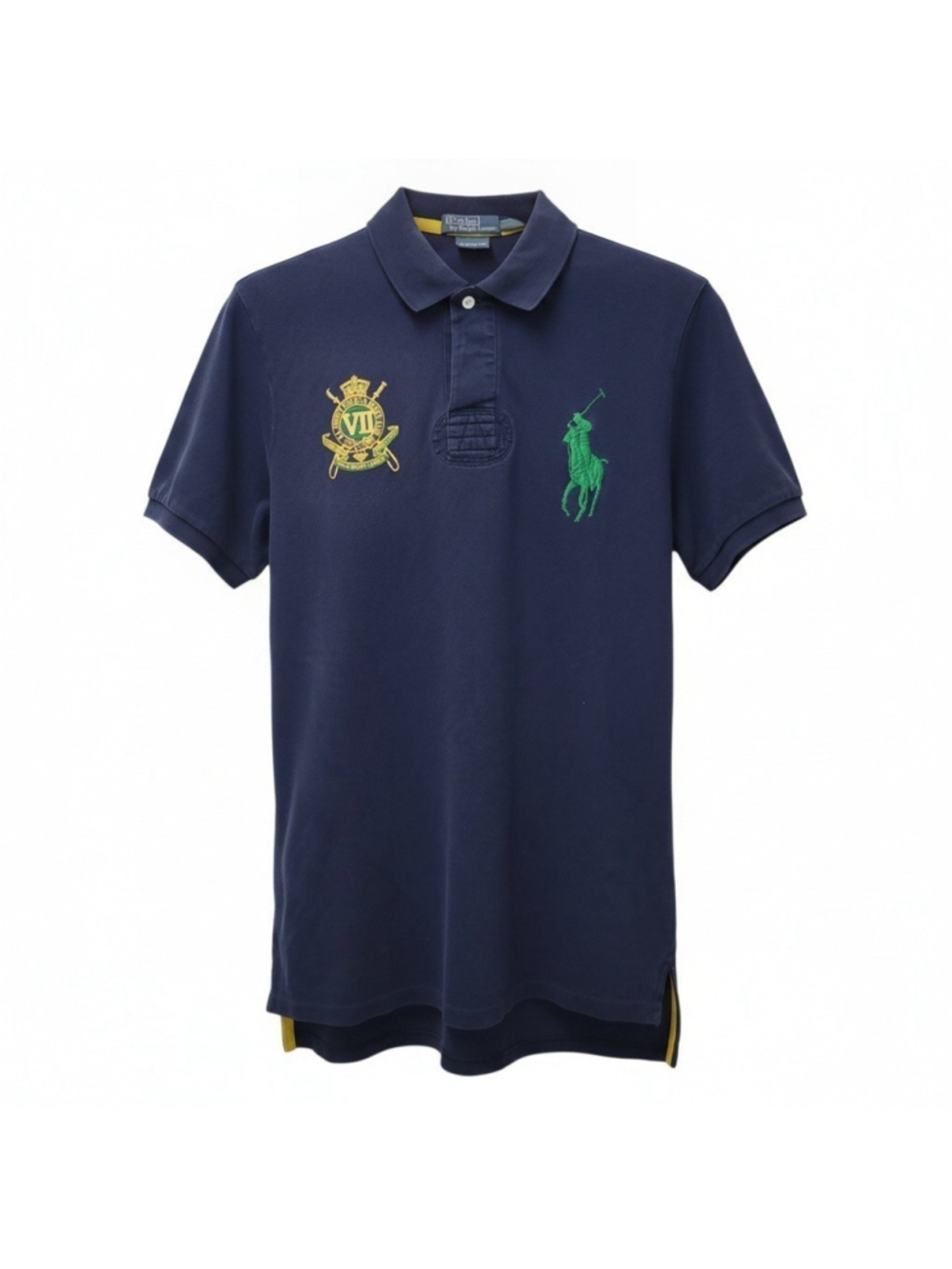 Polo Ralph Lauren Men's Custom Fit Big Green Crest Polo Shirt Navy Size Large